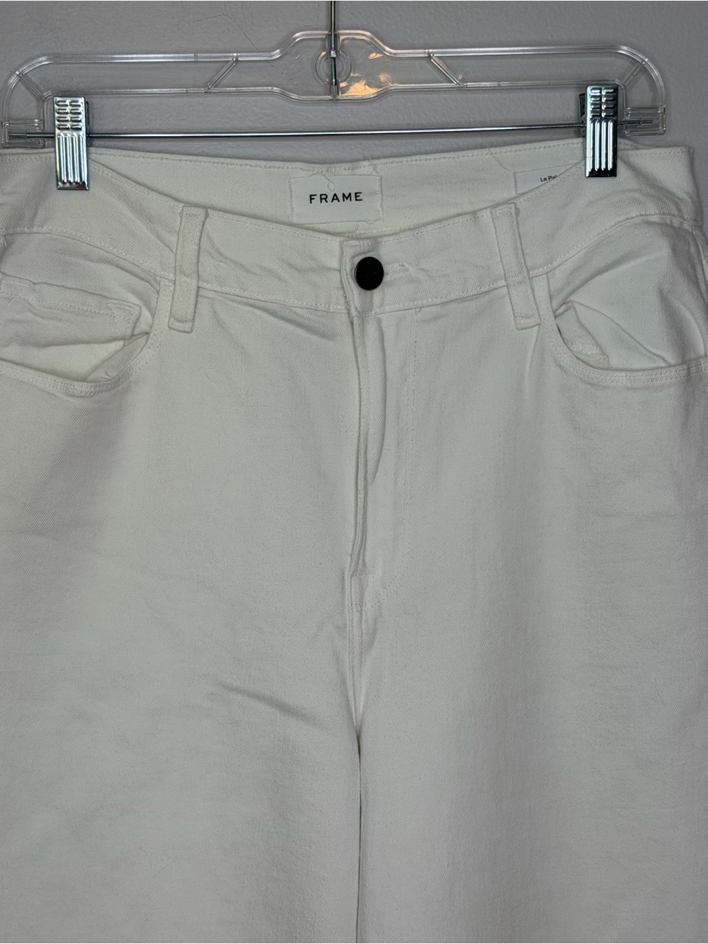 Frame Le Palazzo White Denim Wide Leg Jeans Womens 31 - Picture 8 of 10